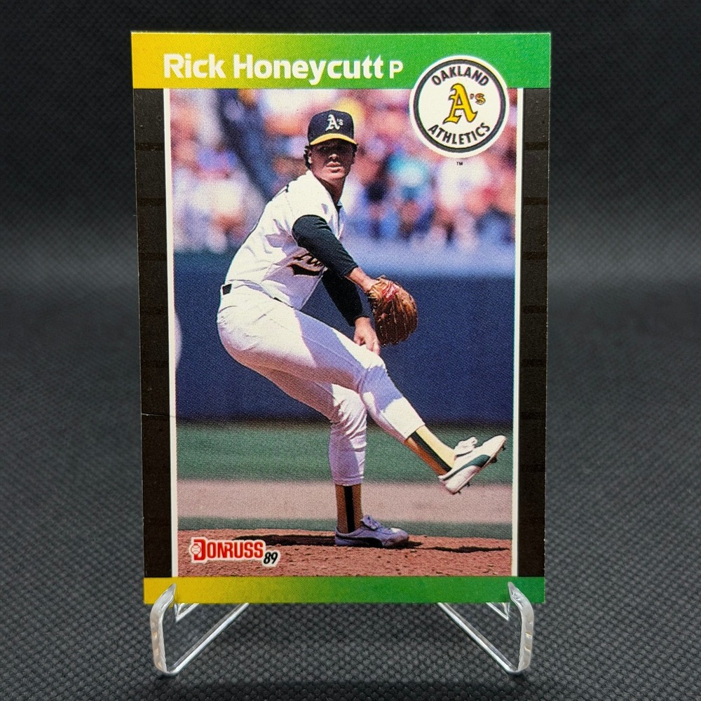 Rick Honeycutt 1989 Donruss Error #328 Athletics Card EX